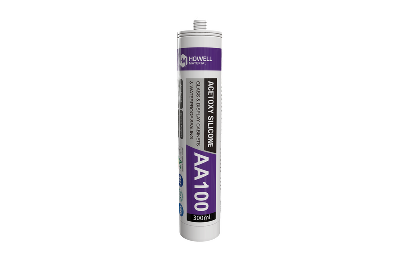 100% SILICONE HIGH PERFORMANCE ACETOXY CURE SEALANT, ULTRA-CLEAR, BLACK