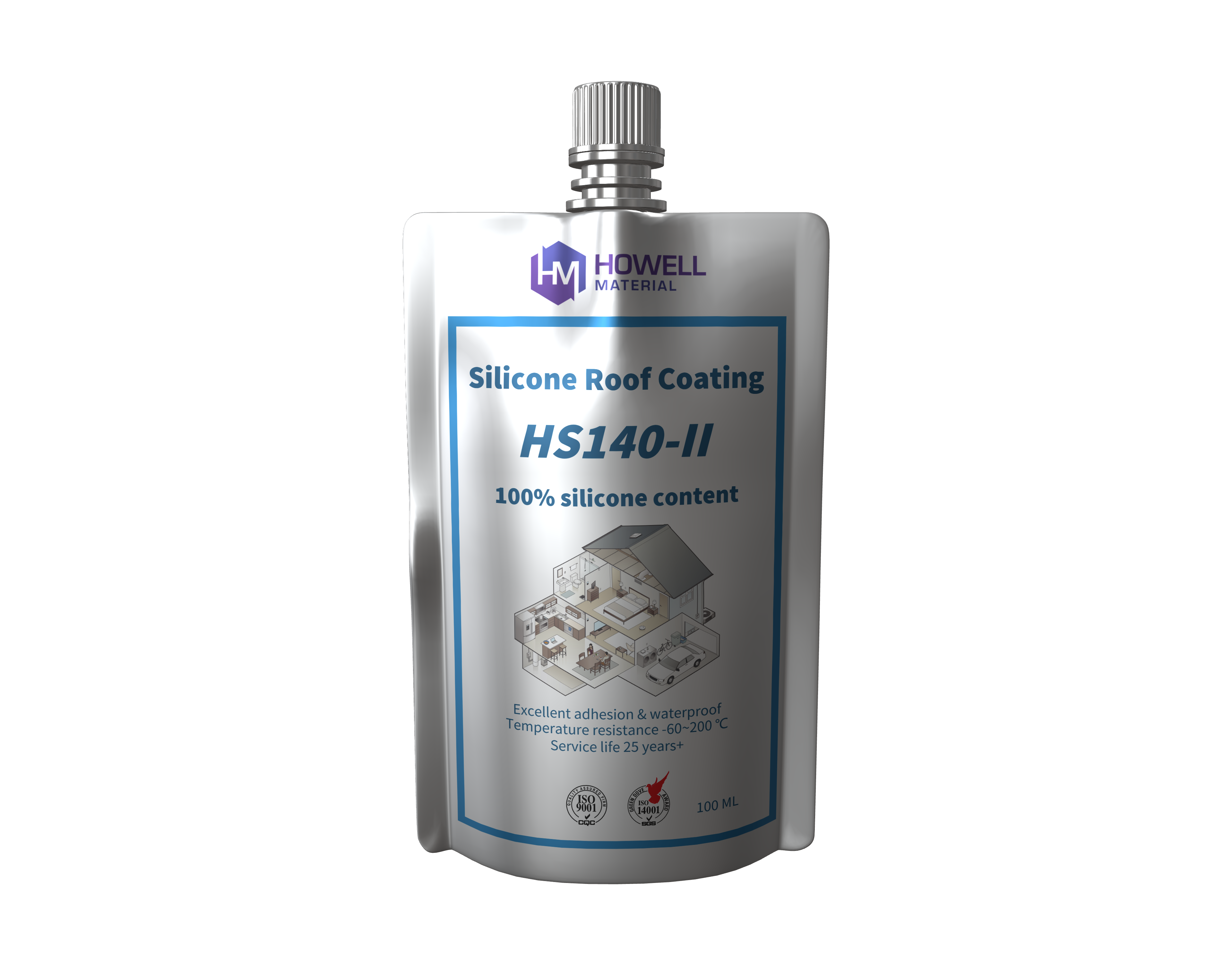 Pure Silicone High Solids Roof Coating HS140-II Against Ponding Water: Ultimate Waterproofing And Long-Lasting UV Protection for All Roof Types