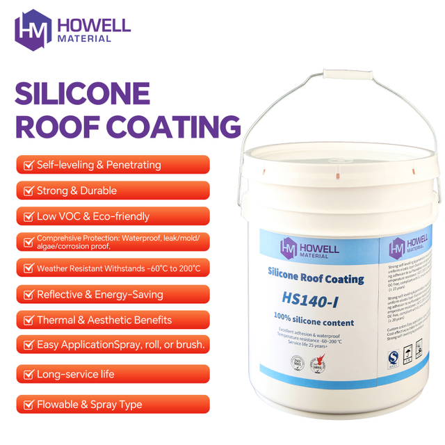HS140-I — Ultimate 100% Silicone Roof Coating: Waterproof, Durable, Eco-Friendly Protection Against Ponding Water Damage
