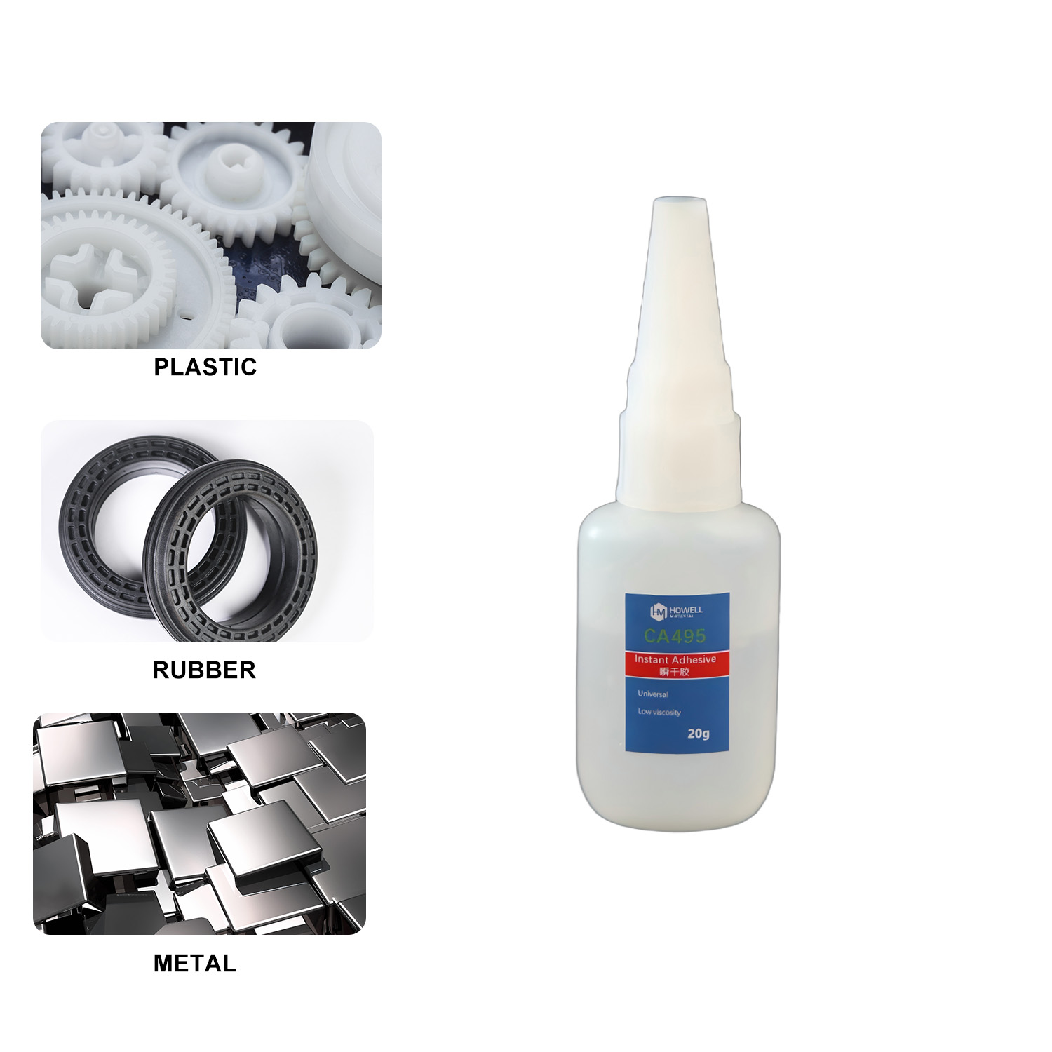 JD495 — Quick Drying Adhesive Super Glue with Waterproof for Rubber, Metal and Plastic Parts