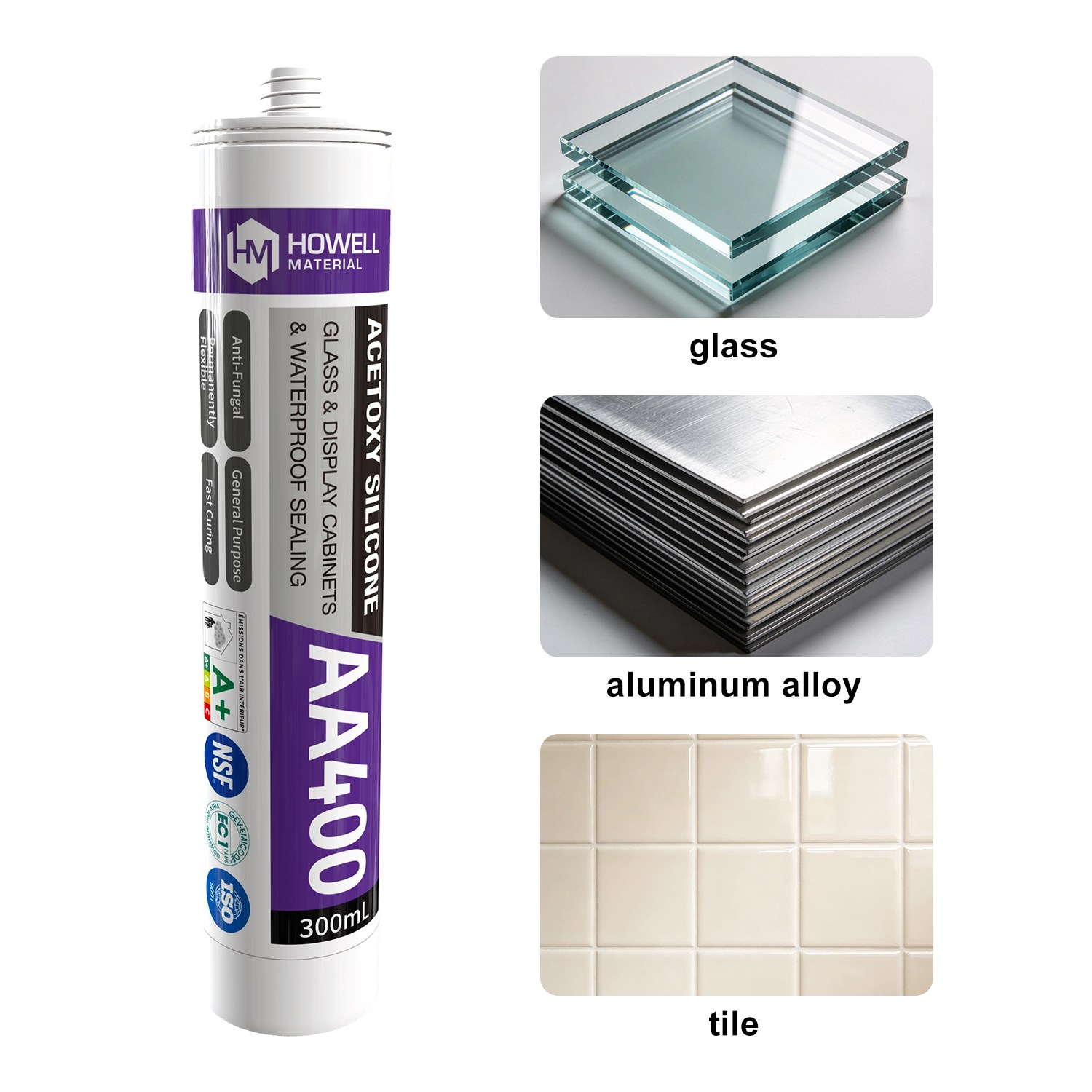 AA400 GP Acetoxy Cure Silicone Sealant 