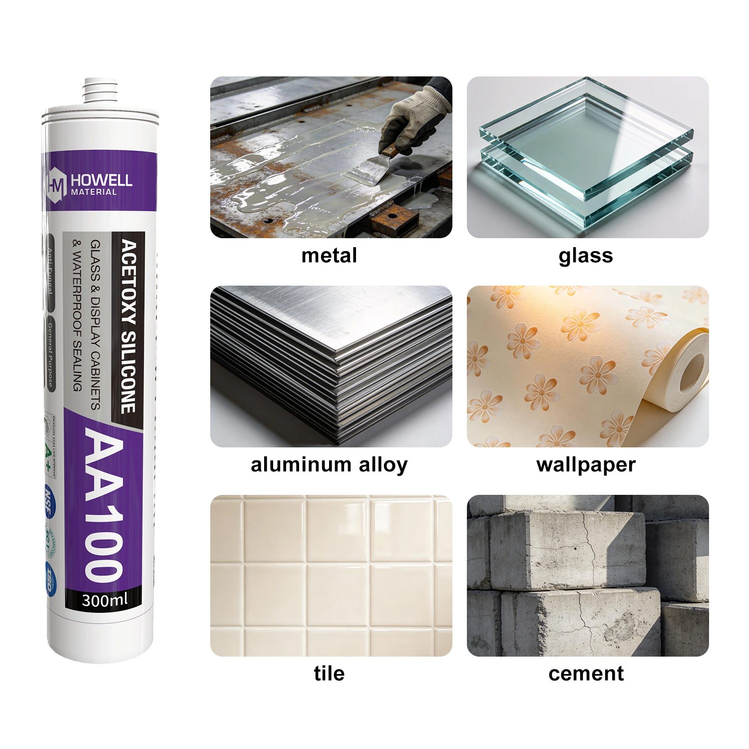 AA100 100% Silicone High Performance Acetoxy Sealant
