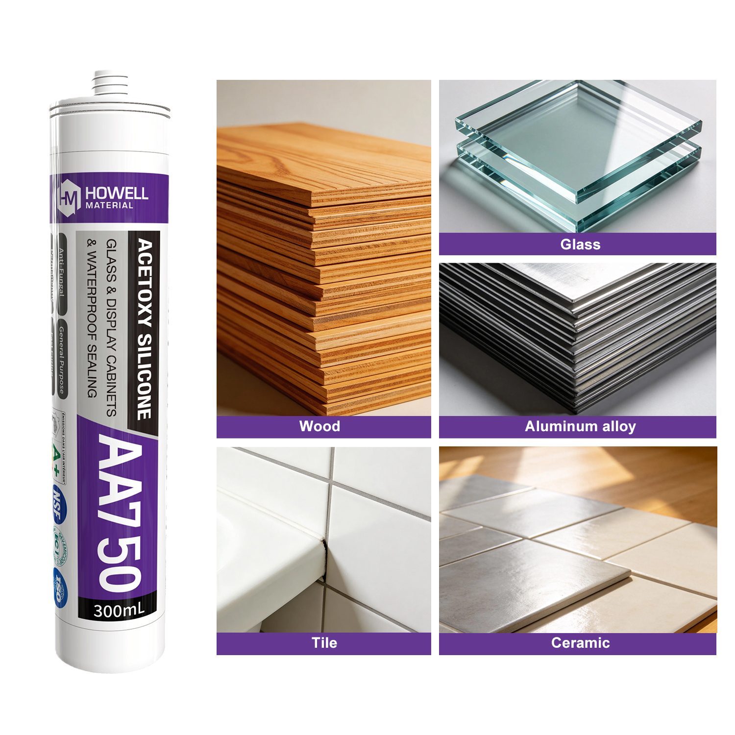 AA750 High Quality Acetoxy Silicone Sealant 